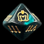 TDSO Pearl Green & Gold Roman Numeral D10 Dice