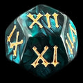 TDSO Pearl Green & Gold Roman Numeral D12 Dice