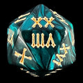 TDSO Pearl Green & Gold Roman Numeral D20 Dice