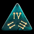 TDSO Pearl Green & Gold Roman Numeral D4 Dice