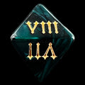TDSO Pearl Green & Gold Roman Numeral D8 Dice