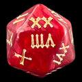 TDSO Pearl Red & Gold Roman Numeral D20 Dice