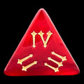 TDSO Pearl Red & Gold Roman Numeral D4 Dice