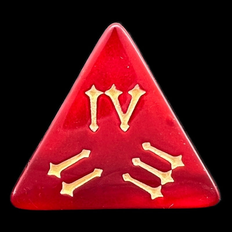 TDSO Pearl Red & Gold Roman Numeral D4 Dice