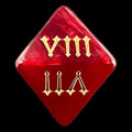 TDSO Pearl Red & Gold Roman Numeral D8 Dice