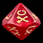 TDSO Pearl Red & Gold Roman Numeral Percentile Dice