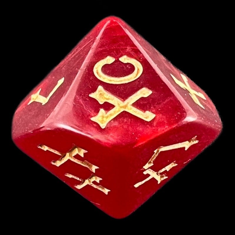 TDSO Pearl Red & Gold Roman Numeral Percentile Dice