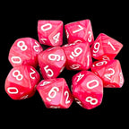 TDSO Pearl Rose & White 10 x D10 Dice Set