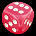 TDSO Pearl Rose & White 16mm D6 Spot Dice