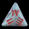 TDSO Pearl Steel & Red Roman Numeral D4 Dice