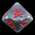 TDSO Pearl Steel & Red Roman Numeral Percentile Dice