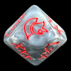 TDSO Pearl Steel & Red Roman Numeral Percentile Dice
