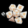 TDSO Pearl White & Gold GIANT 7 Dice Polyset