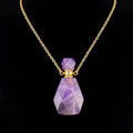 TDSO Potion Bottle Necklace - Angled Amethyst with Gold Chain