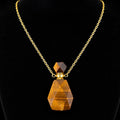 TDSO Potion Bottle Necklace - Angled Tiger Eye with Gold Chain