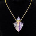 TDSO Potion Bottle Necklace - Arrowhead Purple Fluorite with Gold Chain