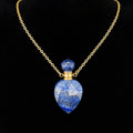 TDSO Potion Bottle Necklace - Leaf Lapis Lazuli with Gold Chain