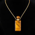 TDSO Potion Bottle Necklace - Rectangle Tiger Eye with Gold Chain