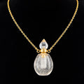 TDSO Potion Bottle Necklace - Round Quartz Clear with Gold Chain
