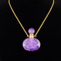 TDSO Potion Bottle Necklace Oval - Amethyst with Gold Chain