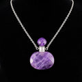 TDSO Potion Bottle Necklace Oval - Amethyst with Silver Chain