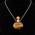 TDSO Potion Bottle Necklace Oval - Tiger Eye with Silver Chain