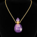 TDSO Potion Bottle Necklace Round - Amethyst with Gold Chain