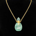 TDSO Potion Bottle Necklace Round - Fluorite Green with Gold Chain