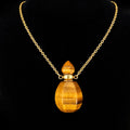 TDSO Potion Bottle Necklace Round - Tiger Eye with Gold Chain