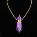 TDSO Potion Bottle Necklace Shard - Amethyst with Gold Chain