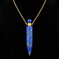 TDSO Potion Bottle Necklace Spear - Lapis Lazuli with Gold Chain