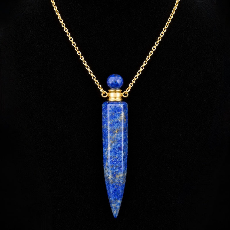 TDSO Potion Bottle Necklace Spear - Lapis Lazuli with Gold Chain