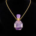 TDSO Potion Bottle Necklace Squared - Amethyst with Gold Chain