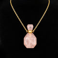 TDSO Potion Bottle Necklace Squared - Quartz Rose with Gold Chain