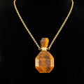 TDSO Potion Bottle Necklace Squared - Tiger Eye with Gold Chain