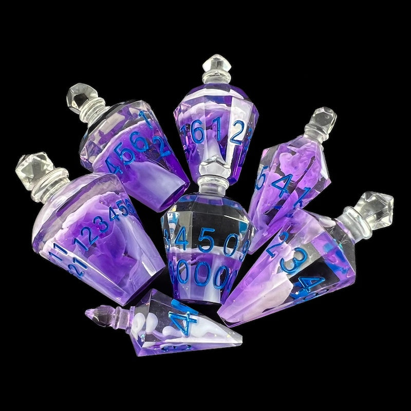 TDSO Potion Bottle Purple & Blue 7 Dice Polyset