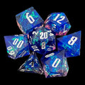 TDSO Sharp Edge Amethyst & Sapphire Lightning 7 Dice Polyset + Case