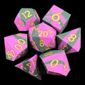 TDSO Silicone Black & Purple with Gold 7 Dice Polyset