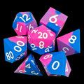 TDSO Silicone Blue & Pink with White 7 Dice Polyset