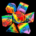 TDSO Silicone Rainbow with Black 7 Dice Polyset