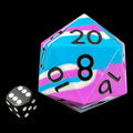 TDSO Silicone Blue Pink & White with Black MASSIVE 55mm D20 Dice