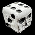 TDSO Skull Shapded White Spot D6 Dice