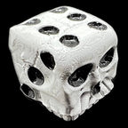TDSO Skull Shapded White Spot D6 Dice