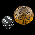 TDSO Translucent Amber & Black 30mm D50 Dice