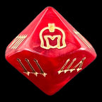 TDSO Pearl Red & Gold Roman Numeral D10 Dice