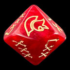 TDSO Pearl Red & Gold Roman Numeral Percentile Dice