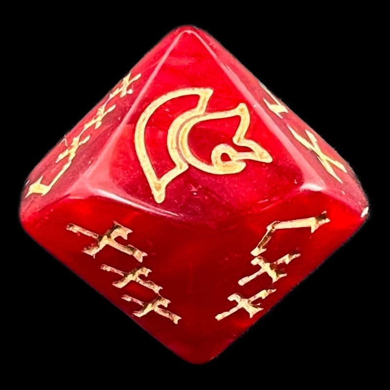 TDSO Pearl Red & Gold Roman Numeral Percentile Dice