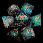 TDSO Sharp Edge Emerald Lightning 7 Dice Polyset + Case
