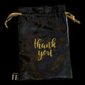 CLEARANCE Black Satin Thank You Dice Bag