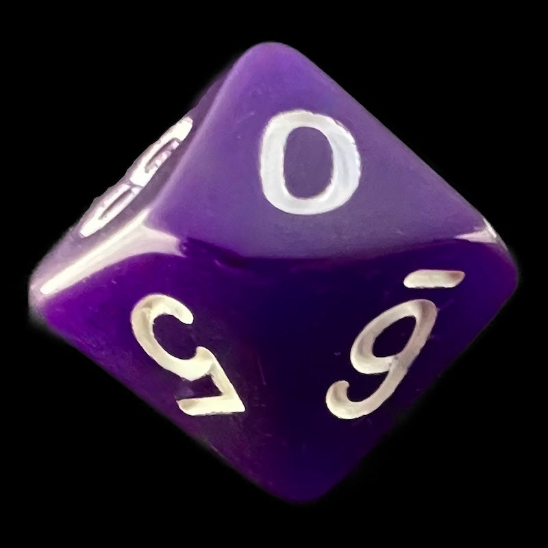 The Dice Lab Opaque Purple & White Skew D10 Dice